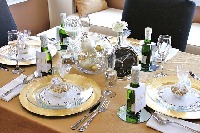 passagem de ano reveillon decoração de mesa Decoração da casa para o réveillon